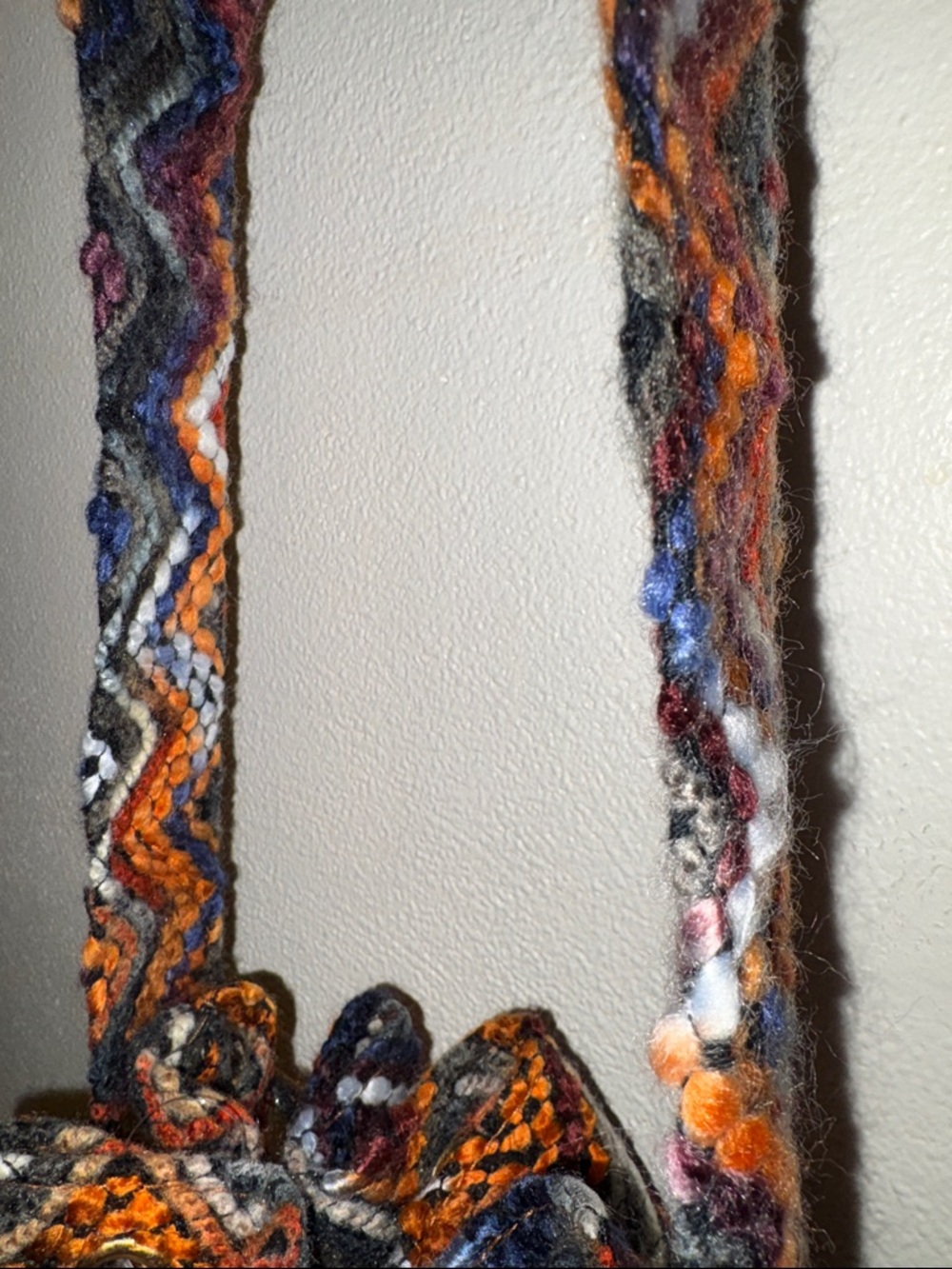 Chevron Crochet Drawstring Bucket Bag - Multicolor - Picture 9 of 14